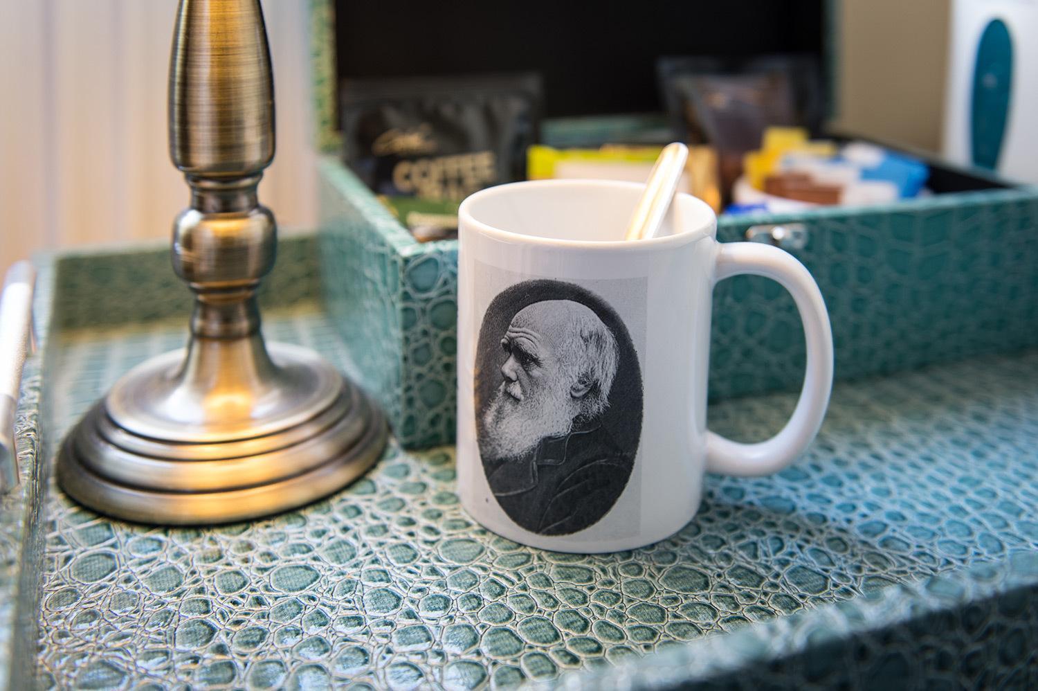Darwin'S Townhouse Bed & Breakfast Шрусбъри Стая снимка A mug with a portrait of Darwin